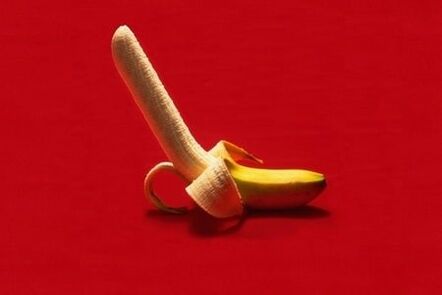 die banane symbolisiert den durch übung vergrößerten penis